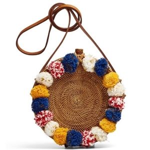 Cleobella Williamsburg Pom Pom Rattan Cantina Crossbody Anthropologie